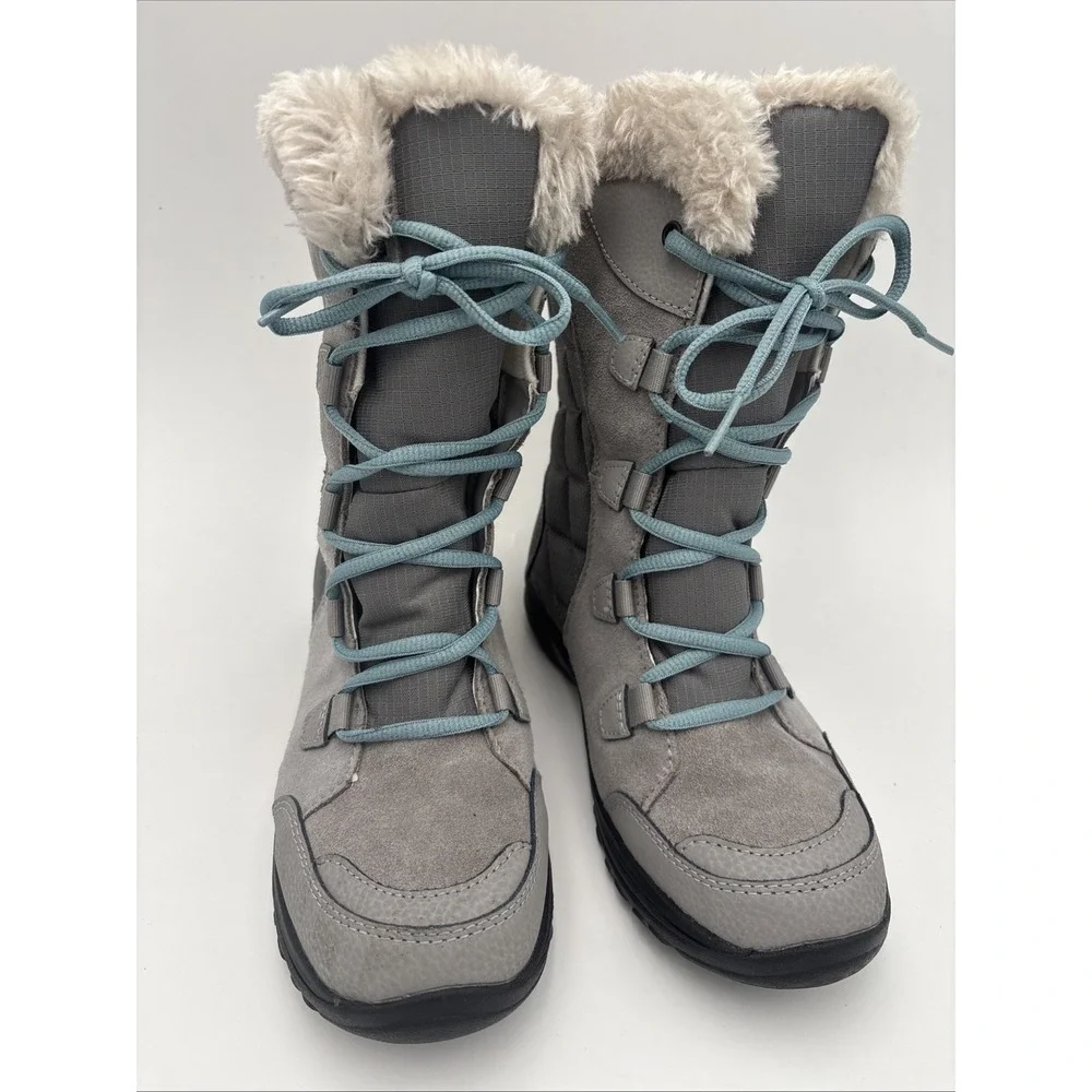 Columbia Women's Ice Maiden II Warm Snow Boots Insulated Gray Shale Size 6.5WIDE